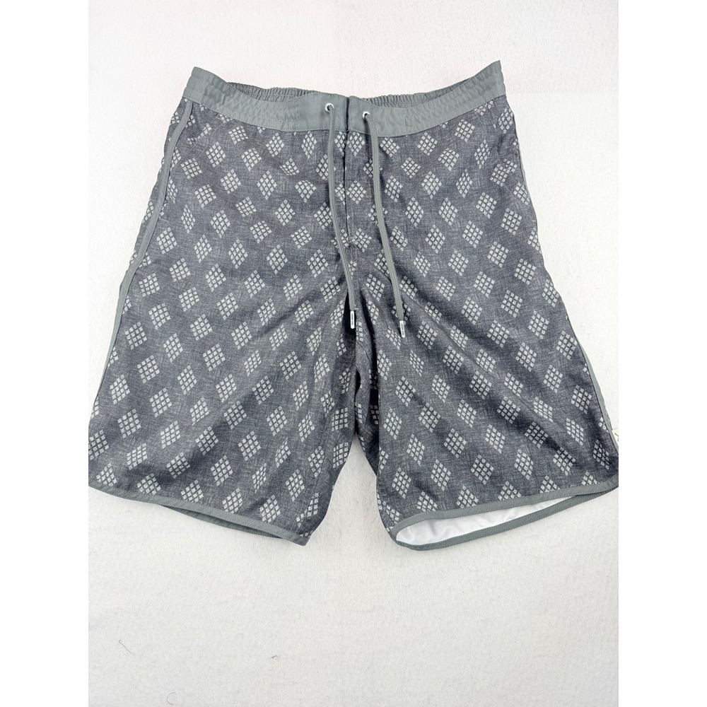 Blake Shelton x Lands' End Men's L 36-38 Gray Print Board Shorts Swim Trunks